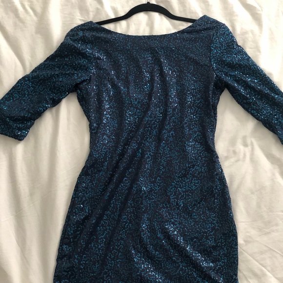 Blue sequin body con mini dress - Picture 3 of 8